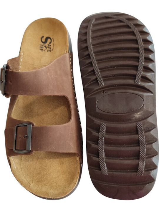 Leather Men's Sandals in Brown Colour