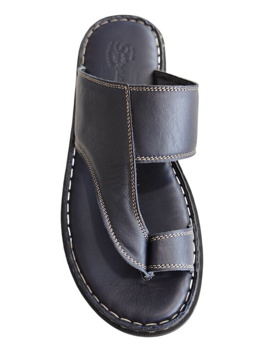 Leather Men's Sandals in Blue Colour