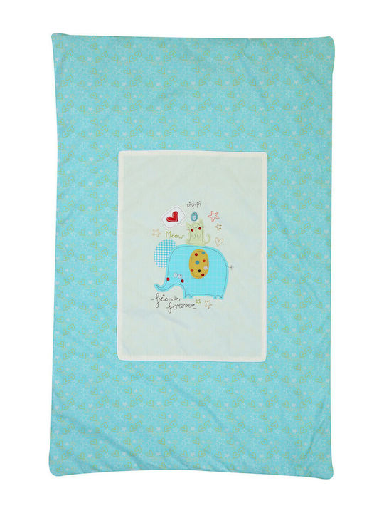 Nef-Nef Homeware 3 Friends Baby Quilt Baumwolle Hellblau 90x140cm