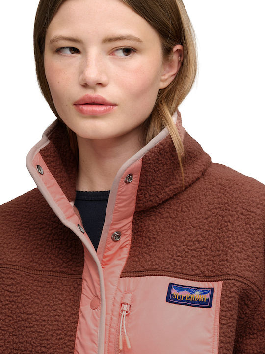 Fleece Damen Strickjacke Nutmeg Spice Braune