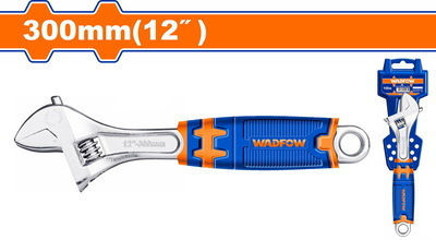Wadfow French Wrench with Adjustable Opening 41mm and Anti-Slip Handle 300mm