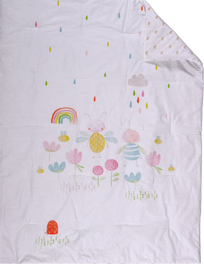 Nef-Nef Homeware Over the Rainbow Бебешка кувертюра Двустранен Памук Бял 110x140см 030314