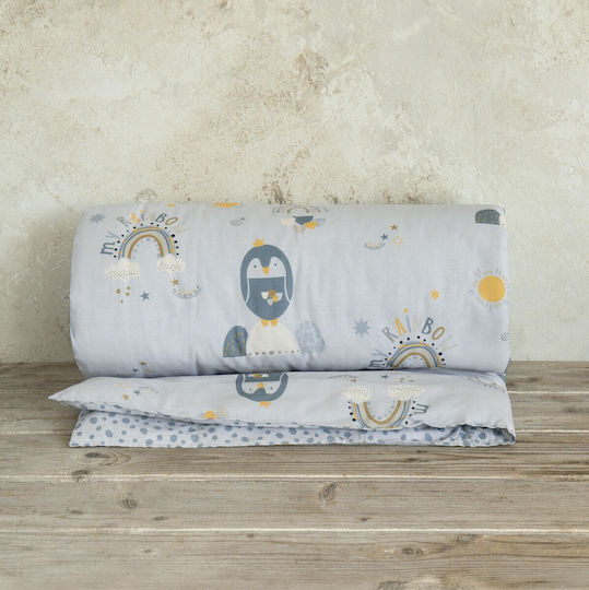 Nima Happy Pingui Βρεφικό Κουβερλί Βαμβακερό Γαλάζιο 100x140cm