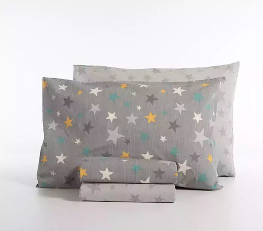 Nef-Nef Homeware Single Set Stars Above Gray 170x260cm Nef-Nef Homeware Single Set Stars Above Gray 170x260cm
