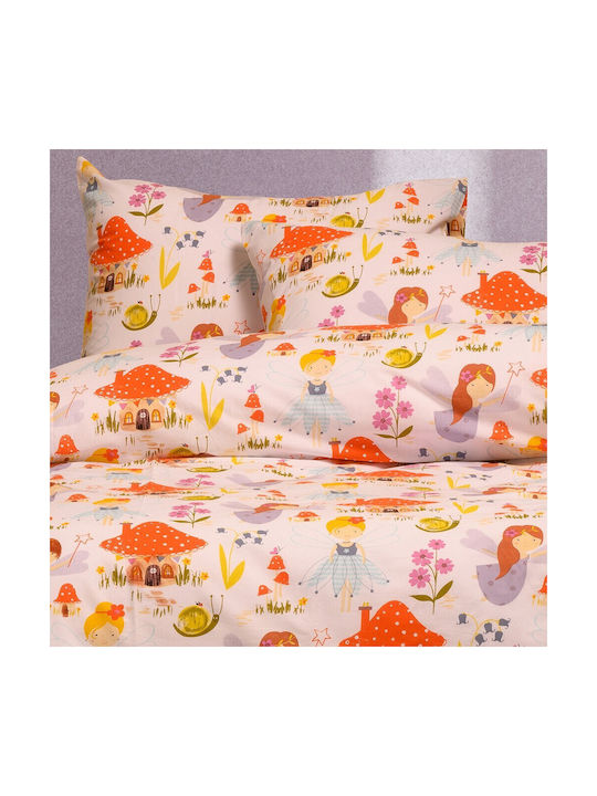 Melinen Sheet Set Single Cotton Magic Peach 120x200cm 2pcs