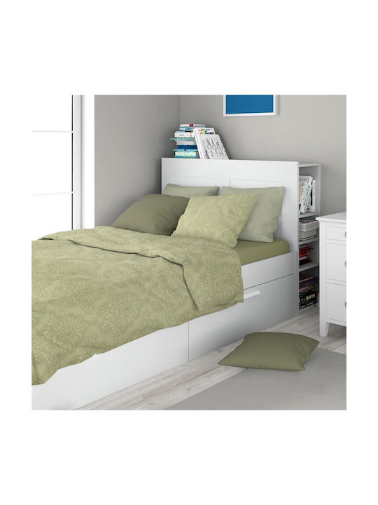 Dimcol Sheet Set Single Cotton Light Olive 160x240cm 3pcs