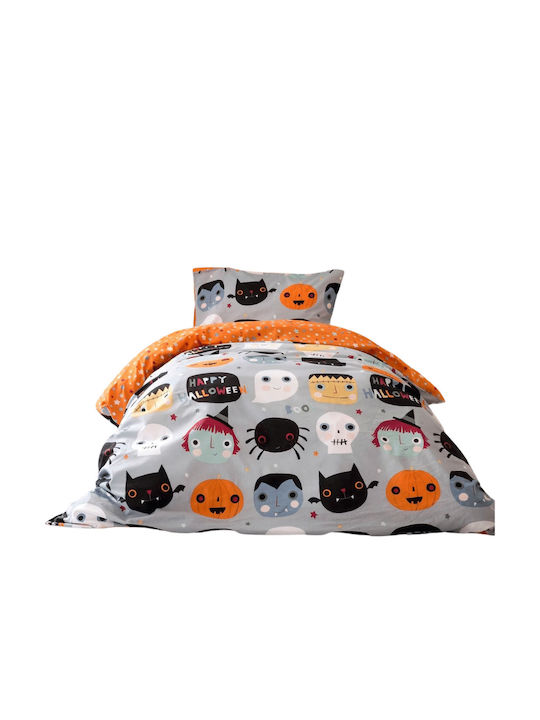 Nima Sheet Set Single Cotton Happy Halloween Gray 170x255cm 3pcs