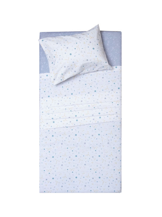 Viopros Kids Sheets Set Single with Elastic Band Cotton White 100x200cm 3 Pieces