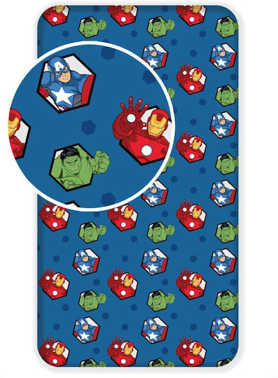 Borea Single with Elastic Band Avengers Blue 90x200cm Borea Single with Elastic Band Avengers Blue 90x200cm