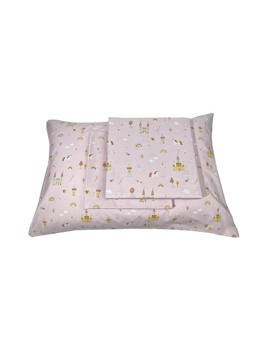 Astron Italy Kids Sheets Set Single Cotton Magic Castles Pink 175x260cm