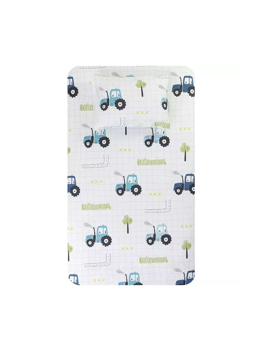 Borea Sheet Set Single Cotton White 160x240cm 2pcs