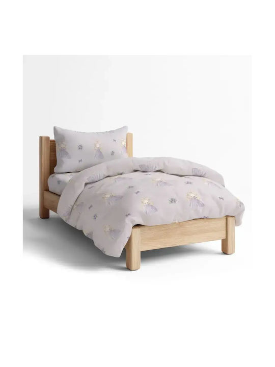 Borea Kids Sheets Set Single Cotton Lily Lilac 160x250cm 3 Pieces
