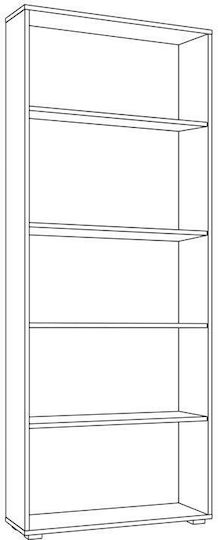 Βιβλιοθήκη Δαπέδου Μεταλλική Λευκή 70x25x177cm