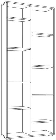 Floor Metal Bookcase White 70x33x177cm