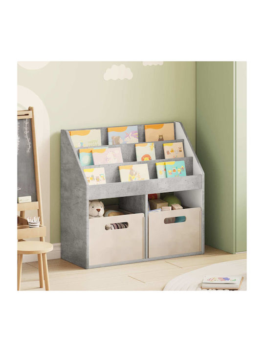Wooden Floor Bookcase Gray 72.5x29.5x69cm
