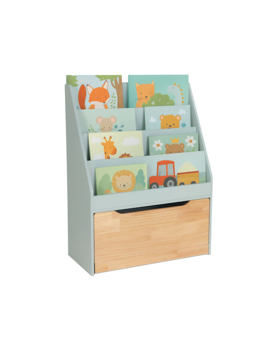 Holz Boden Bücherregal Türkis 60x30x80cm Holz Boden Bücherregal Türkis 60x30x80cm