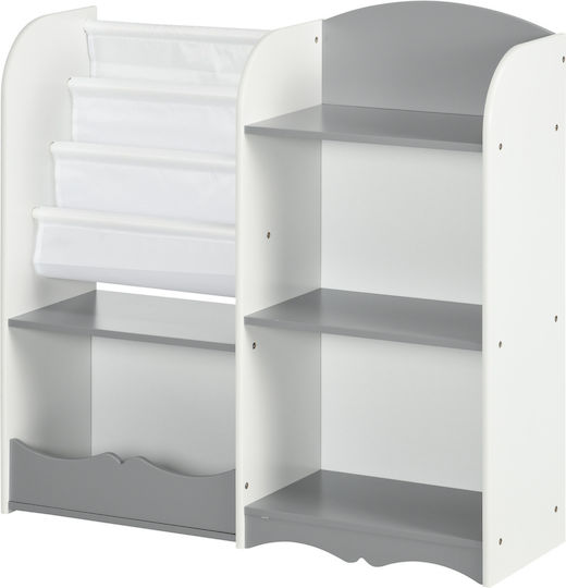 Kids Wooden Bookcase Gray 85x26x84cm
