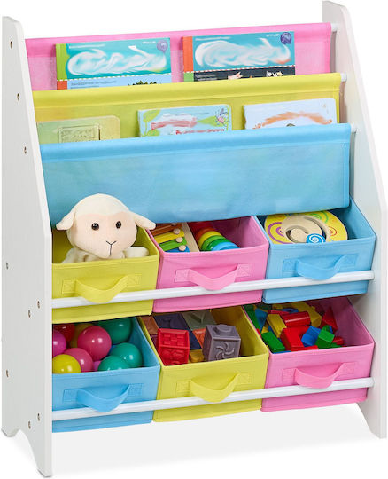 Bibliotecă de Pardoseală din Lemn Multicoloră 74x62.5x31cm