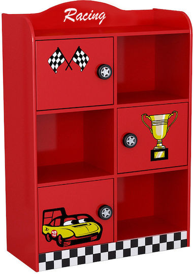 Car Bücherregal Boden Rot 76x42x133cm
