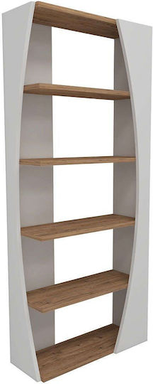 Bücherregal Boden Weiß 63.6x23.8x150cm