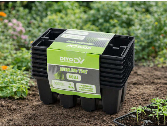 Seedling Pots Holes on the Bottom Square 64pcs Divo-dv 27927 Black