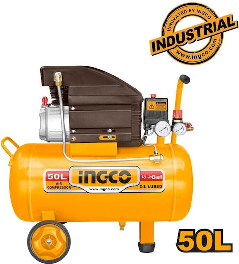 Ingco Luftkompressor mit 2,5hp Leistung und Luftkammer 50lt
