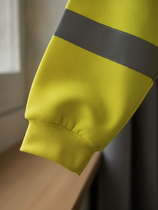 Yoko Fluo Gelbes Arbeitshemden mit reflektierenden Bändern