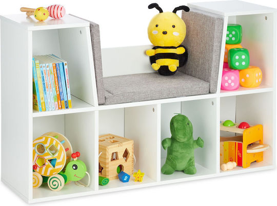 Bibliotecă de Pardoseală din Lemn Albă 103x30x63cm Bibliotecă de Pardoseală din Lemn Albă 103x30x63cm