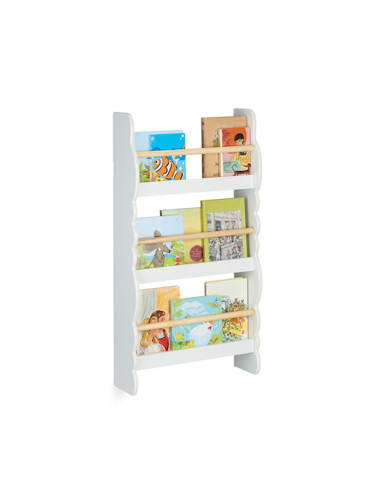 Bücherregal Boden Holz Weiß 52.5x14x80cm Bücherregal Boden Holz Weiß 52.5x14x80cm
