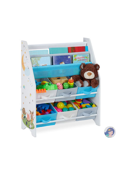 Metal Floor Bookcase Blue 74x62x31.5cm