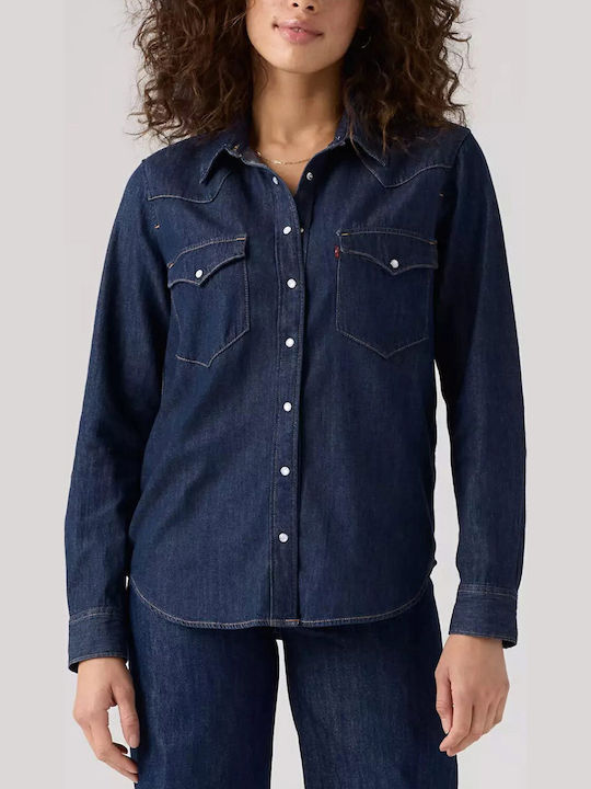 Levi's Western Western Long Sleeve Women's Denim Shirt Dark Indigo
