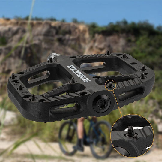 Rockbros Bicycle Pedals Flat Black