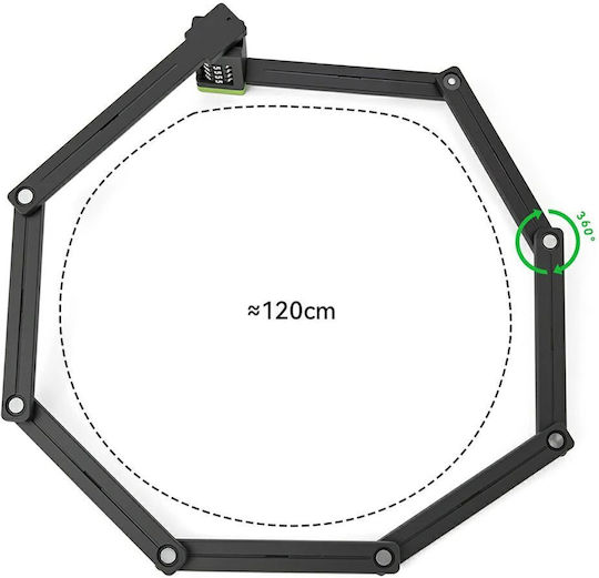 Rockbros Fahrradschloss Zusammenklappbar mit Kombination / mit Schlüssel Schwarze