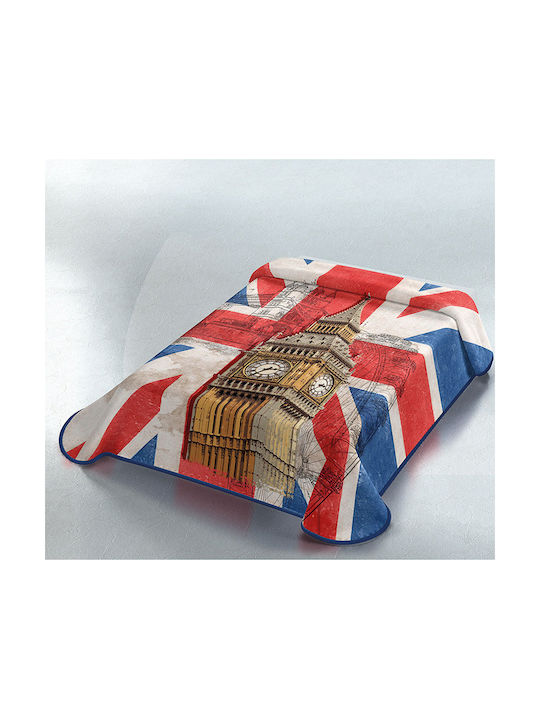 Belpla Blanket Velvet Ster London Multicolored 160x220cm