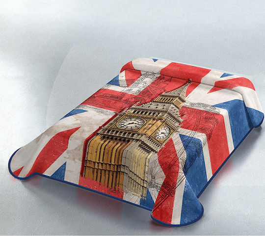 Belpla Blanket Velvet Ster London Multicolored 160x220cm