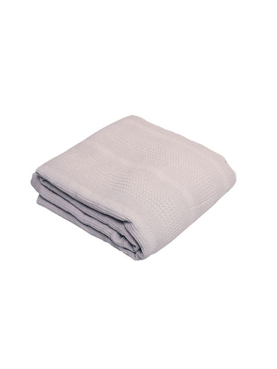 Viopros Waffel Kinderdecke Grau 160x240cm
