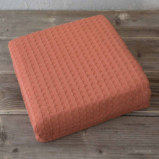 Nima Blanket Waffle Habit Orange 160x240cm Nima Blanket Waffle Habit Orange 160x240cm