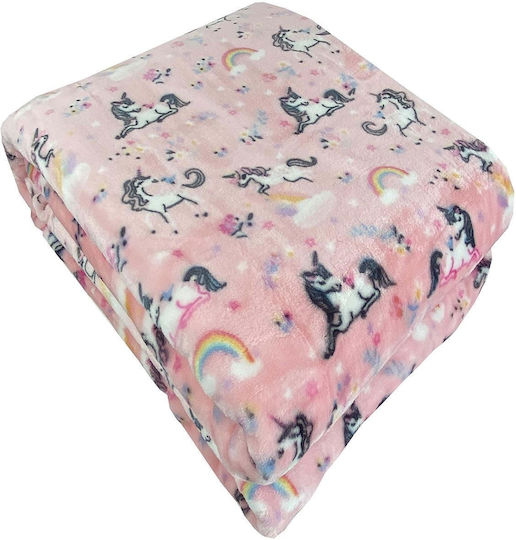 Next Blanket Velvet Unicorn Yard Pink 160x220cm
