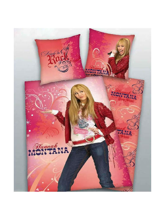 Homeline Kinderdecke Einzel Hannah Montana 944 Red 165x245cm