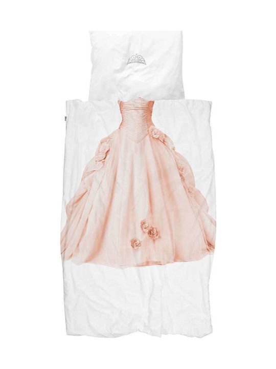 Snurk Princess Set Kids Duvet Cover Single with Pillowcase Pink 140x200cm