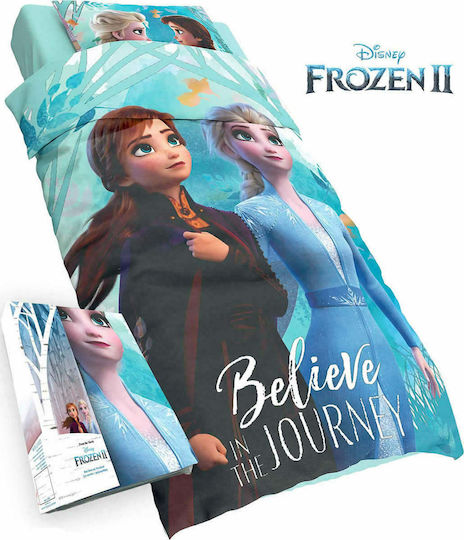 Dimcol Frozen Set Kids Duvet Cover Single with Pillowcase Cotton 160x240cm