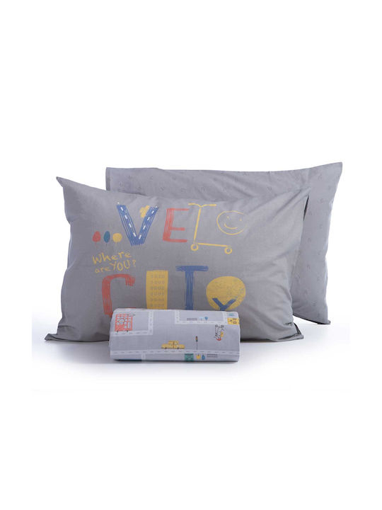 Nef-Nef Homeware Velocity Set Kids Duvet Cover Single with Pillowcase Cotton Velocity 160x240cm
