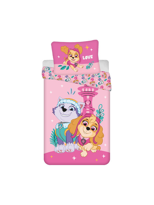 Set Kinderbettbezug Einzel mit Kissenbezug Pink 140x200cm