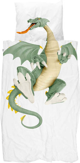 Snurk Set Kids Duvet Cover Single with Pillowcase White 140x200cm