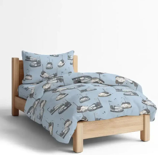 Borea Set Kids Duvet Cover Single Light Blue