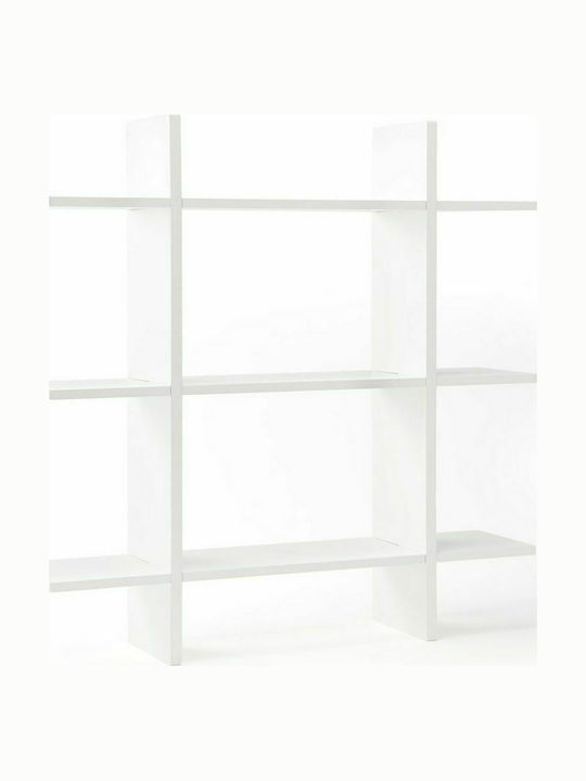 Kids Shelves Wooden Shelving Unit 3 Levels Wall Mount White 70x16x70cm