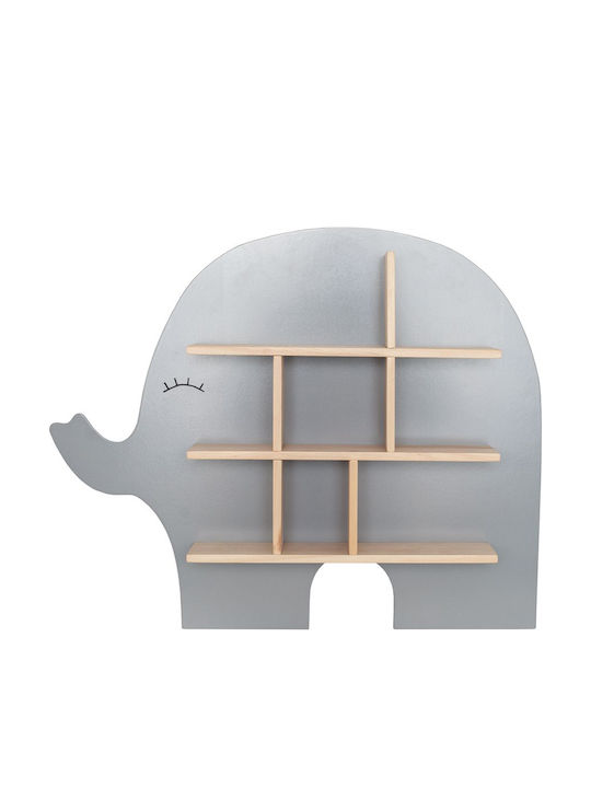 Raft Pentru Copii Elefănțel Montaj Pe Perete Gri 55x9x45cm