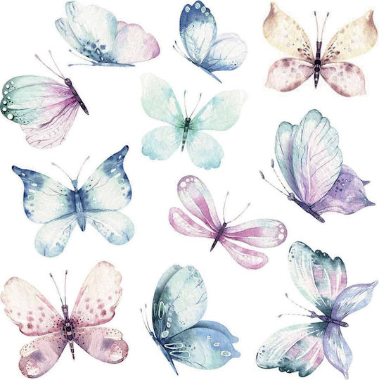 Ango Kids Vinyl Wall Sticker Watercolour Butterflies M 20pcs