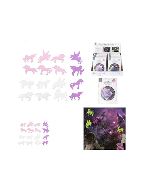 The Home Deco Factory Детска стикерна за стена Стена Фосфоресциращи Детски Unicorn 16бр