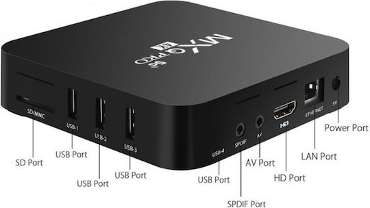 TV Box 4K UHD με WiFi USB 2.0 4GB RAM και 32GB Αποθηκευτικό Χώρο με Λειτουργικό Android 10.0